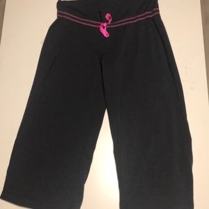 Charcoal Size 12 Lululemon Capris with pink detail